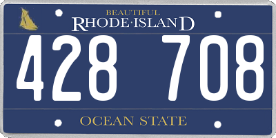 RI license plate 428708