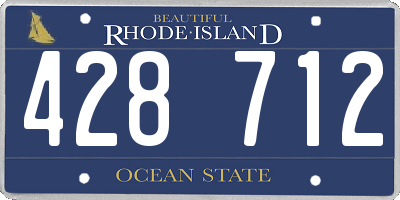RI license plate 428712