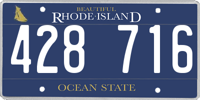 RI license plate 428716