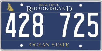 RI license plate 428725