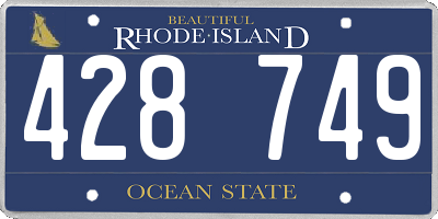 RI license plate 428749