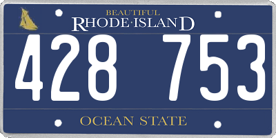 RI license plate 428753