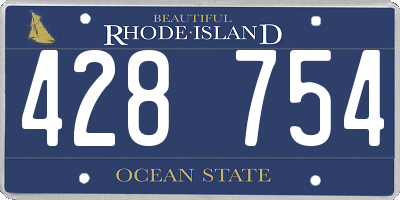 RI license plate 428754