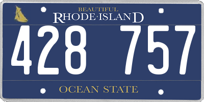 RI license plate 428757