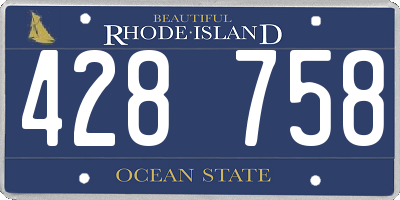 RI license plate 428758