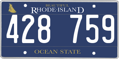 RI license plate 428759