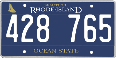 RI license plate 428765