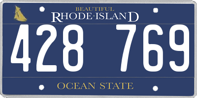 RI license plate 428769