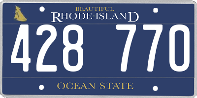 RI license plate 428770