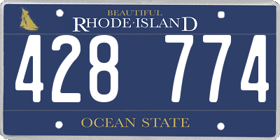 RI license plate 428774