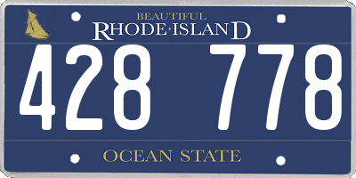 RI license plate 428778