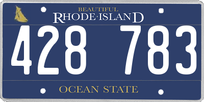 RI license plate 428783
