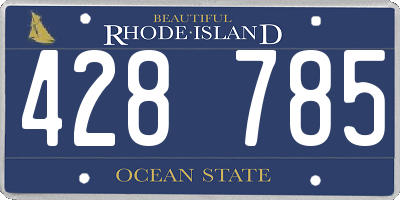 RI license plate 428785