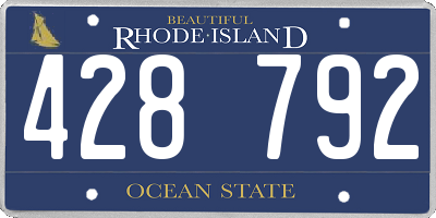 RI license plate 428792