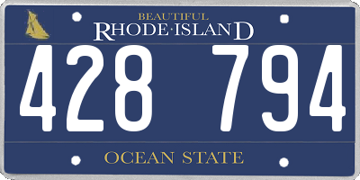 RI license plate 428794