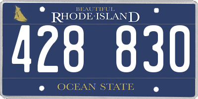 RI license plate 428830