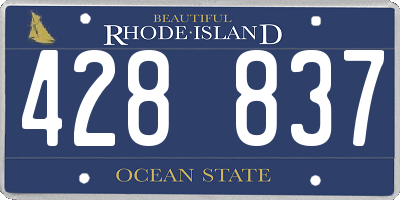 RI license plate 428837