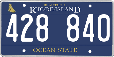 RI license plate 428840