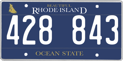 RI license plate 428843