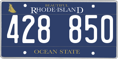 RI license plate 428850