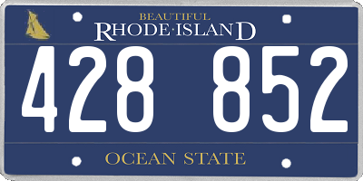 RI license plate 428852