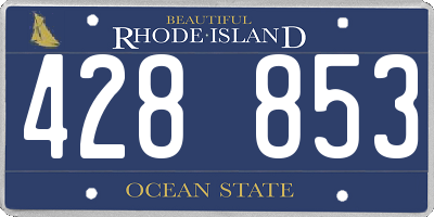 RI license plate 428853