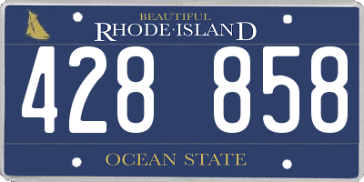 RI license plate 428858