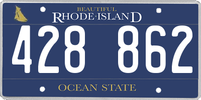 RI license plate 428862
