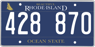 RI license plate 428870