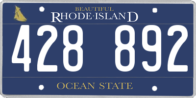 RI license plate 428892