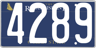 RI license plate 4289