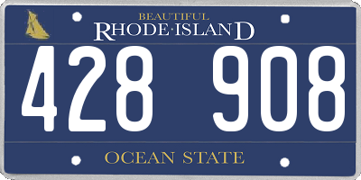 RI license plate 428908