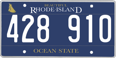 RI license plate 428910