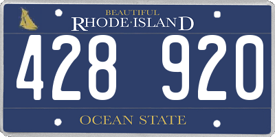 RI license plate 428920