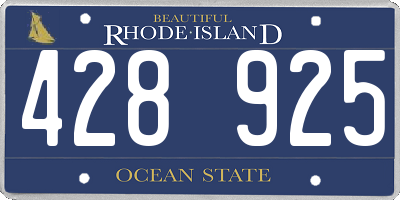 RI license plate 428925