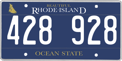 RI license plate 428928