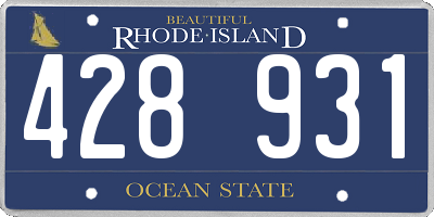 RI license plate 428931
