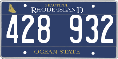 RI license plate 428932