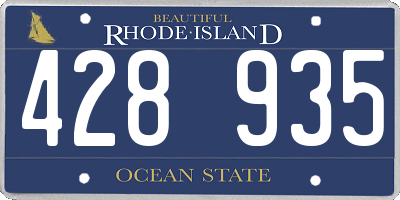 RI license plate 428935