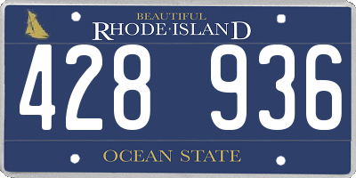 RI license plate 428936