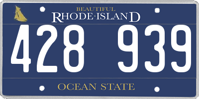 RI license plate 428939