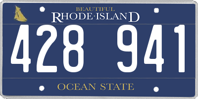 RI license plate 428941