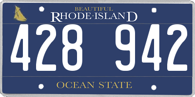 RI license plate 428942