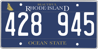 RI license plate 428945