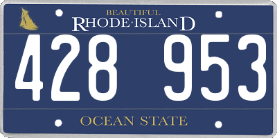 RI license plate 428953