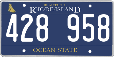 RI license plate 428958
