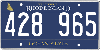 RI license plate 428965