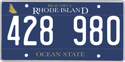 RI license plate 428980