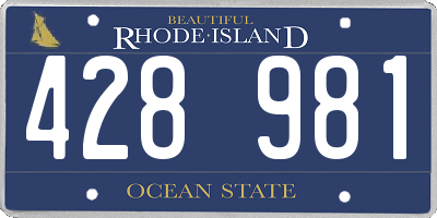 RI license plate 428981