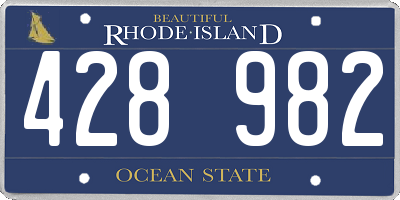 RI license plate 428982